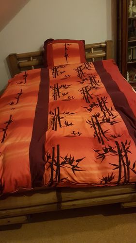 Customer photo review of Bambusbett TABANAN Honig-Antik