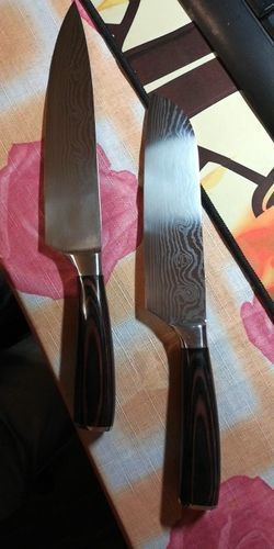 Customer photo review of Set de Couteaux de Chef Japonais en Acier Inoxydable