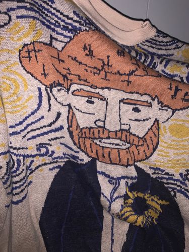 Customer photo review of Van gogh Cartoon Sweater
