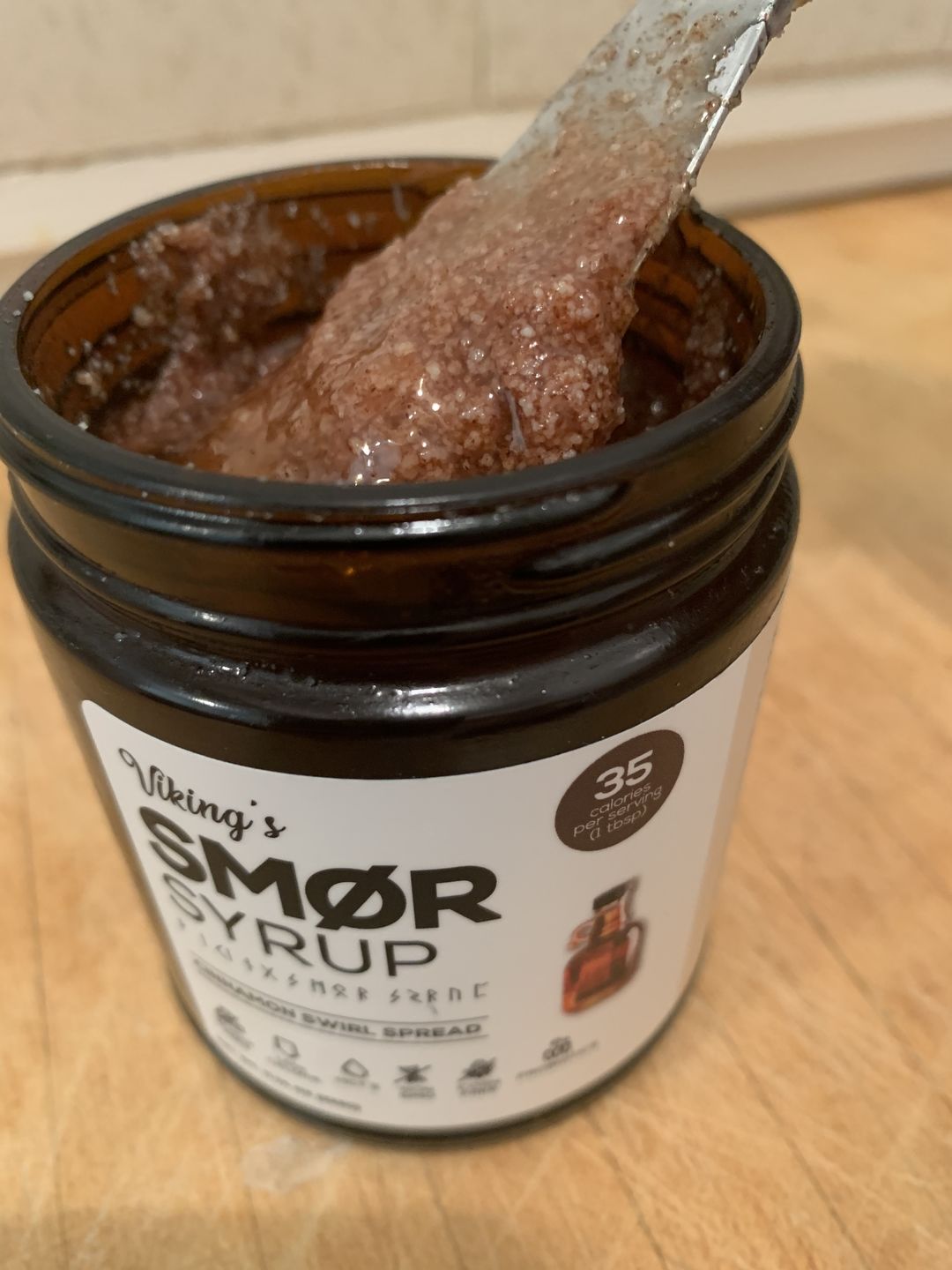 Customer photo review of RESTOCKED! SMØR SYRUP (CINNAMON SWIRL)