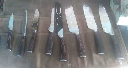 Customer photo review of Set de Couteaux de Chef Japonais en Acier Inoxydable
