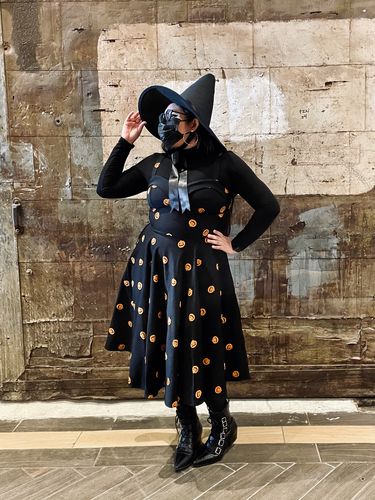 Customer photo review of PRE-ORDER - Pumpkin King Maneater Swing Dress in Black - Vixen by Micheline Pitt