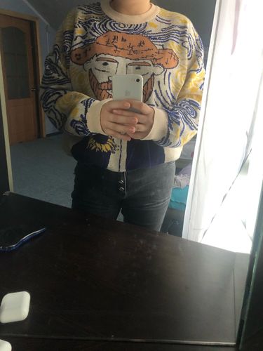 Customer photo review of Van gogh Cartoon Sweater