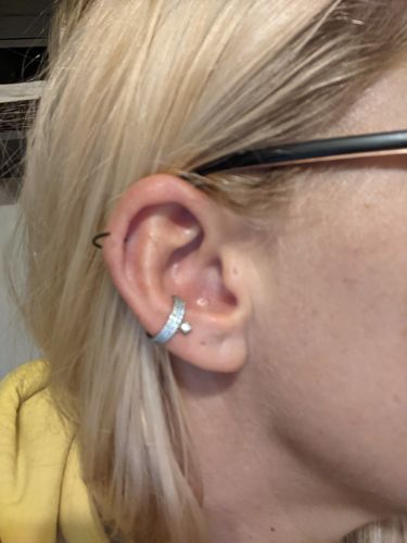 Customer photo review of Triple Stacked Micro Paved Gems Hinged Segment Ring