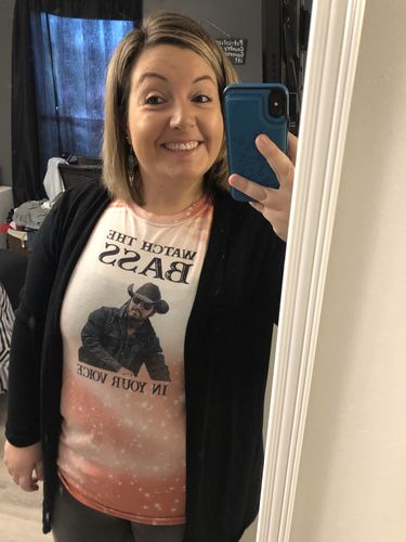 Customer photo review of Yellowstone RIP Wheeler Watch The Bass In Your Voice Tee
