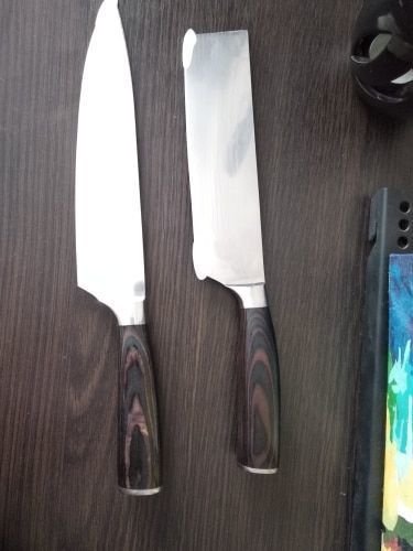 Customer photo review of Set de Couteaux de Chef Japonais en Acier Inoxydable