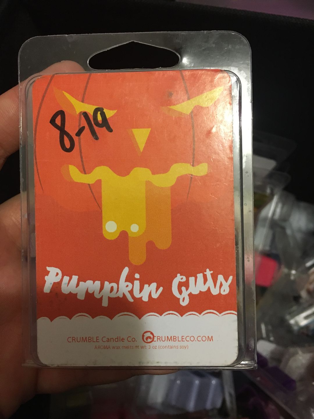 Customer photo review of Pumpkin Guts Wax Melt