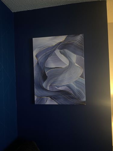 Customer photo review of Abstract Blue & Gold Canvas (Set of 3)