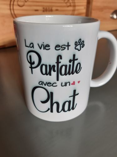 Customer photo review of Mug personnalisé | La vie est meilleure avec un chat