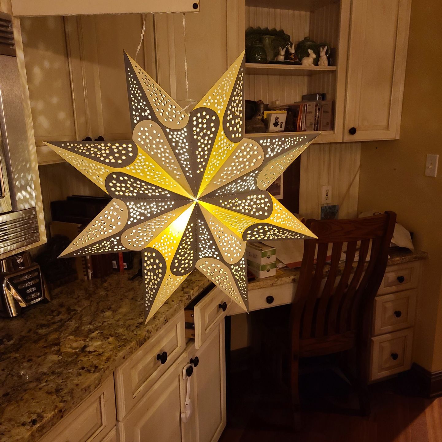 Customer photo review of 3-Pack Kit w/ Remote Control Warm White 12-LED Omni360 Omni-Directional Lantern Light, Hanging / Table Top (Battery Powered)