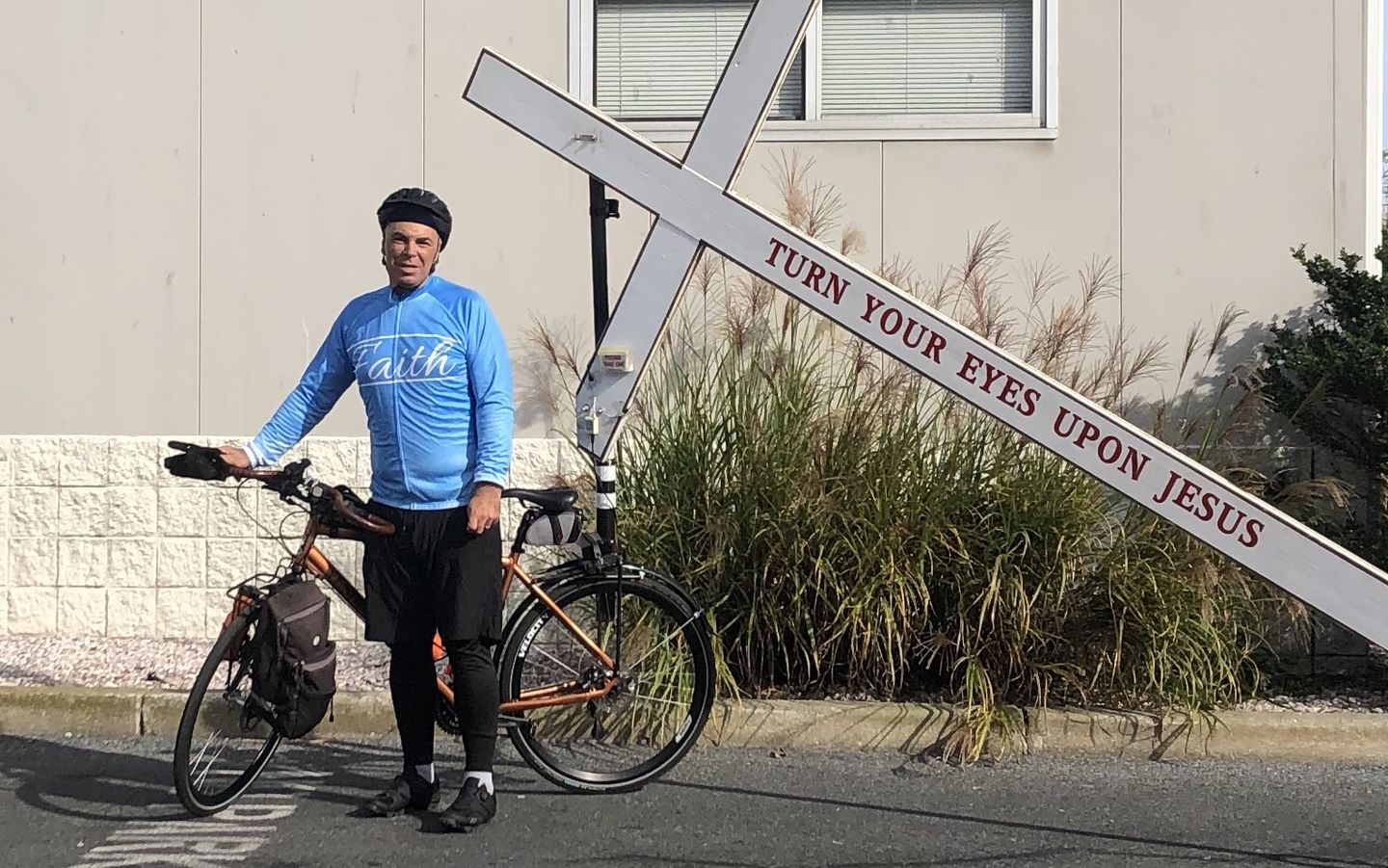 Customer photo review of Faith Blue Long Sleeve Cycling Jersey