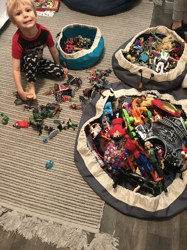 Customer photo review of Mini Toy Storage Bag - Lime
