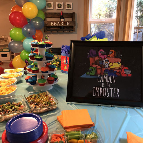 Customer photo review of Among Us Personalized Birthday Poster