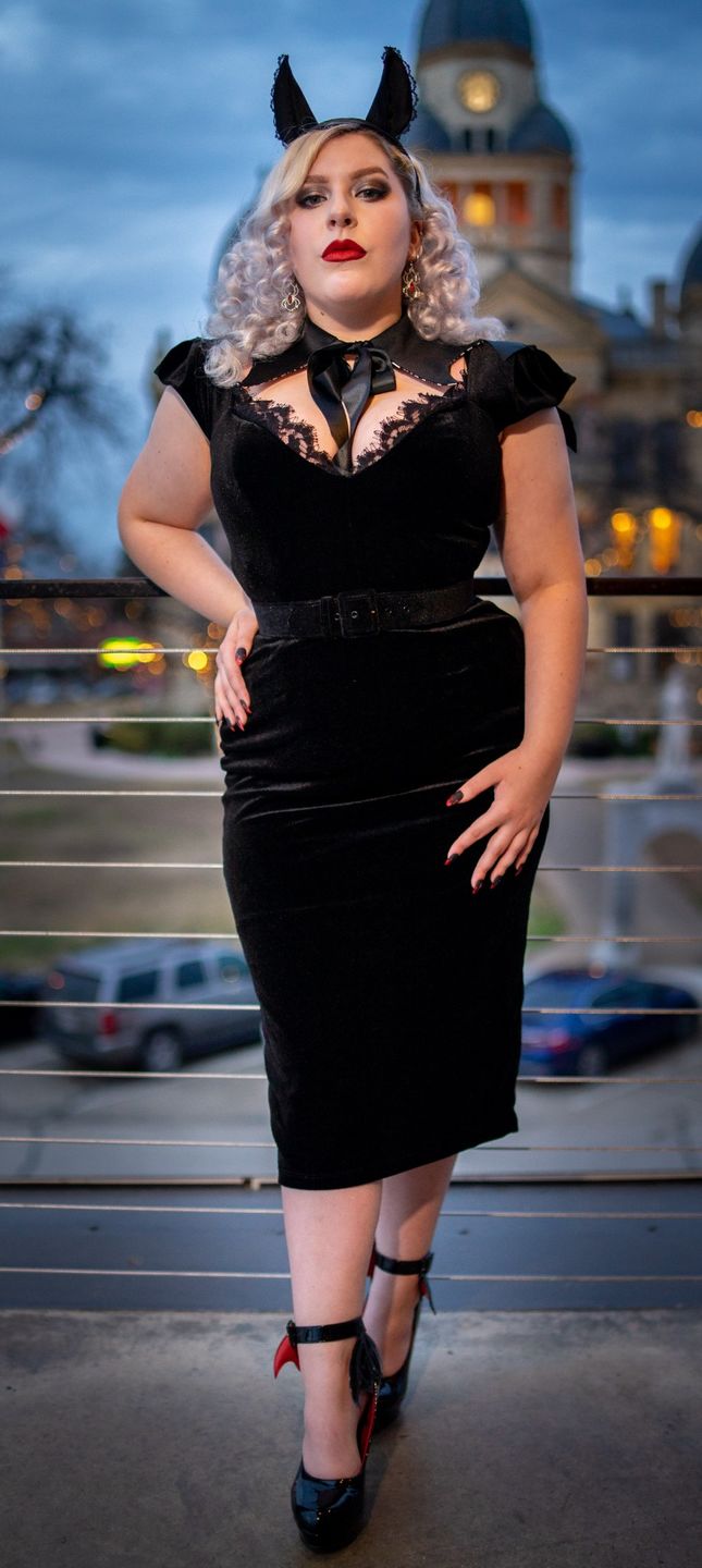 Customer photo review of Baudelaire Wiggle Dress in Black
