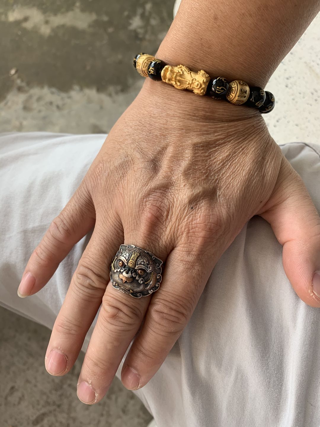 Customer photo review of Mythical Pixiu Ring