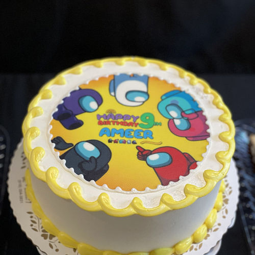 Customer photo review of Among Us Cake Topper