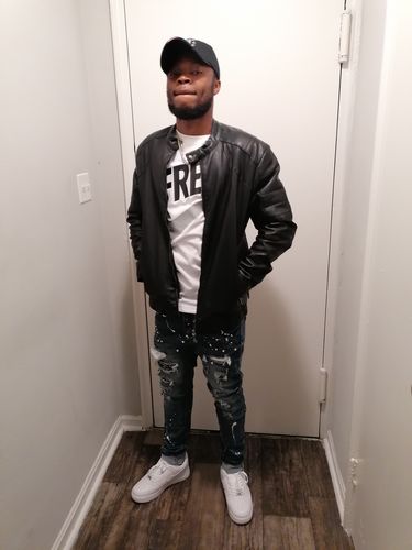 Customer photo review of Premium Triple Stripe Track Pants Black - White (ZCM4841)