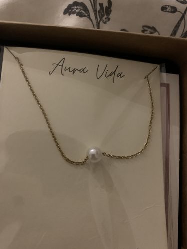 Customer photo review of Grace Delicate Pearl Necklace