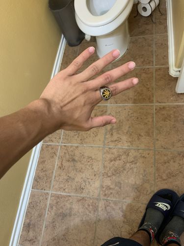 Customer photo review of MARY JANE RING GOLD LEAF