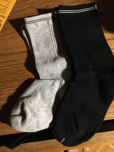 Customer photo review of Kid's 90% Cotton Crew Sports Socks - 3PK