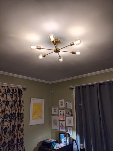 Customer photo review of Modern 6-Light Sputnik Semi Flush Ceiling Light