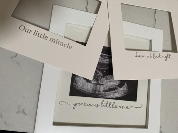 Customer photo review of Baby Sonogram Picture Frame
