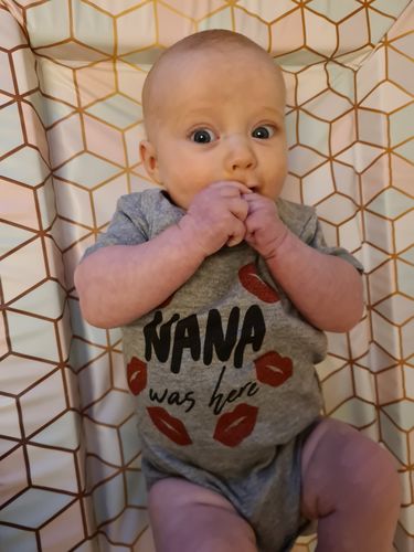 Customer photo review of Nana Was Here Grey Bodysuit (MRK X)