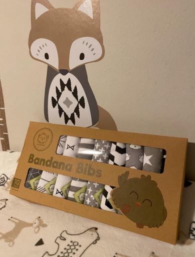Customer photo review of 10-Pack Organic Bandana Bibs