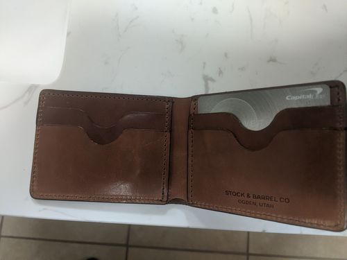 Customer photo review of No.55 | 'Buck Brown' Men's Leather Bill Fold Wallet