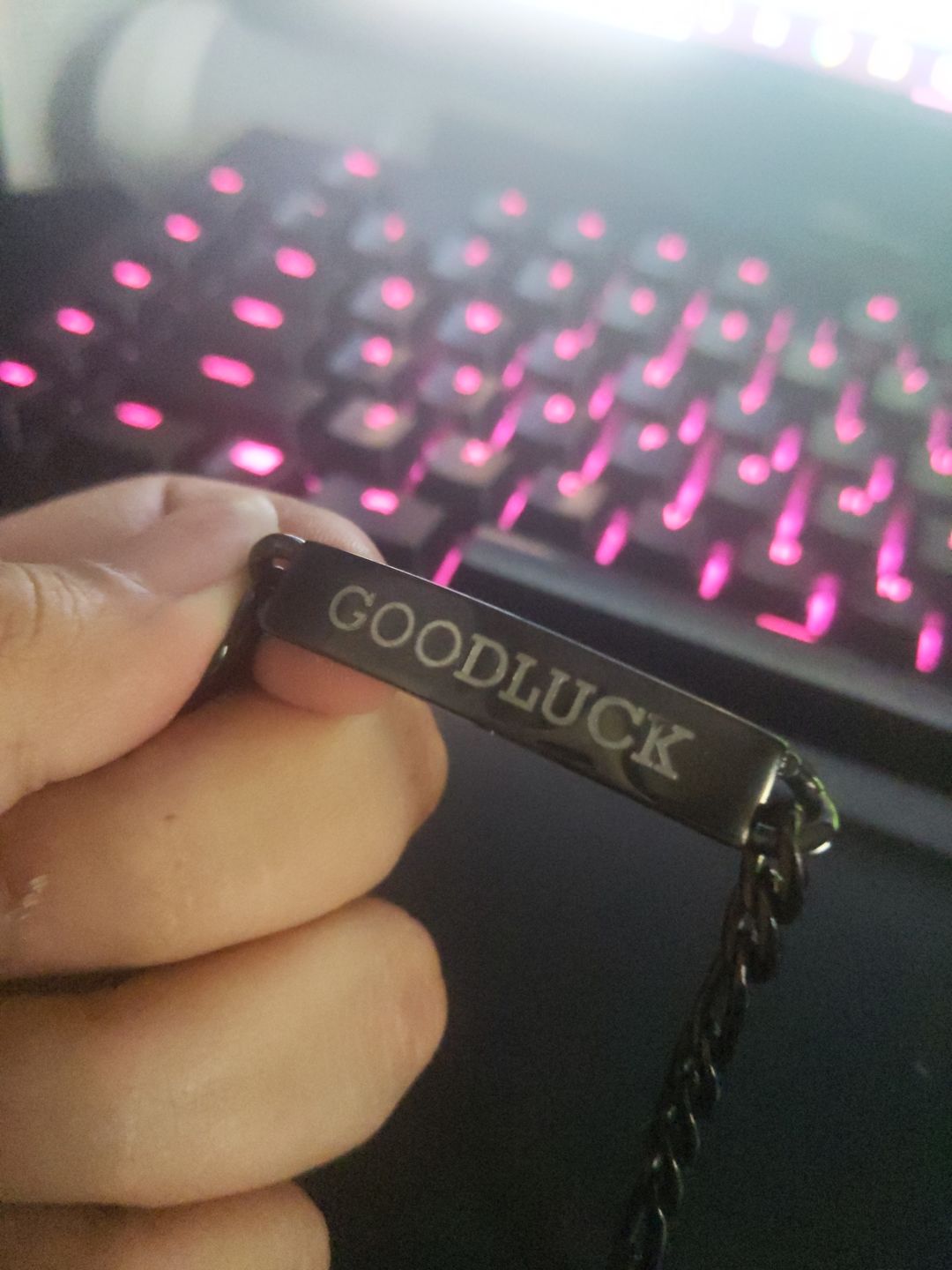 Customer photo review of 7mm Stainless Steel Figaro Link Engravable ID Bracelet