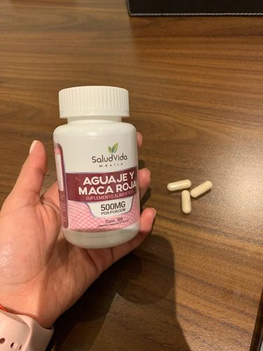 Customer photo review of Aguaje y Maca Roja con Isoflavonas de Soya en cápsulas