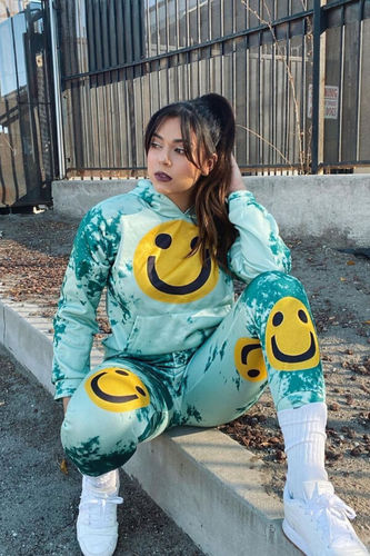 Customer photo review of Fashion Casual Cartoon Print Basic Two Pieces