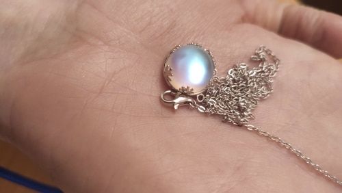 Customer photo review of Aurora In The Forest Crystal Necklace