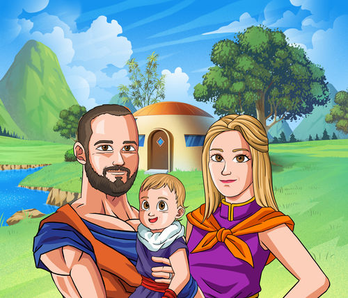 Customer photo review of Caricature cartoon dessinée à la main: En mode manga