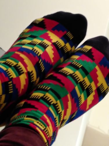 Customer photo review of Dumsor Mask & Sock Combo