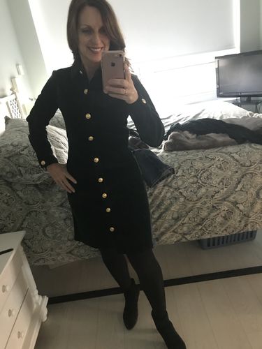 Customer photo review of Viktoria Green Corduroy Skater Dress