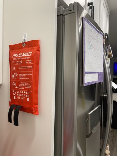 Customer photo review of Custom Stainless Steel Hook for Fire Blanket by Prepared Hero