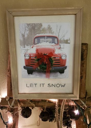 Customer photo review of Happy Holidays - Mesh Stencil - 8.5x11