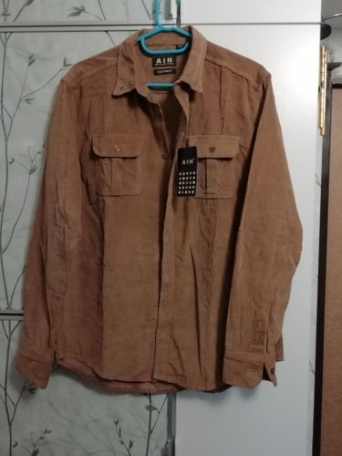 Customer photo review of 2020 New Single Breasted 100% Cotton Men's Shirt