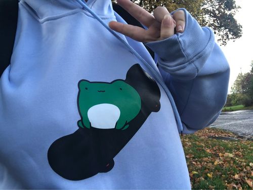 Customer photo review of Kawaii Style Frog Hoodie