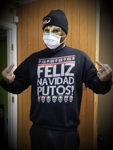 Customer photo review of Feliz Navidad Putos OG Navidad Sweatshirt