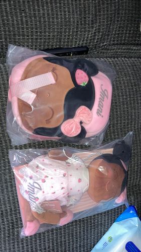 Customer photo review of Personalized Leyadoll Backpack (Strawberry) - 2 Skin Tones