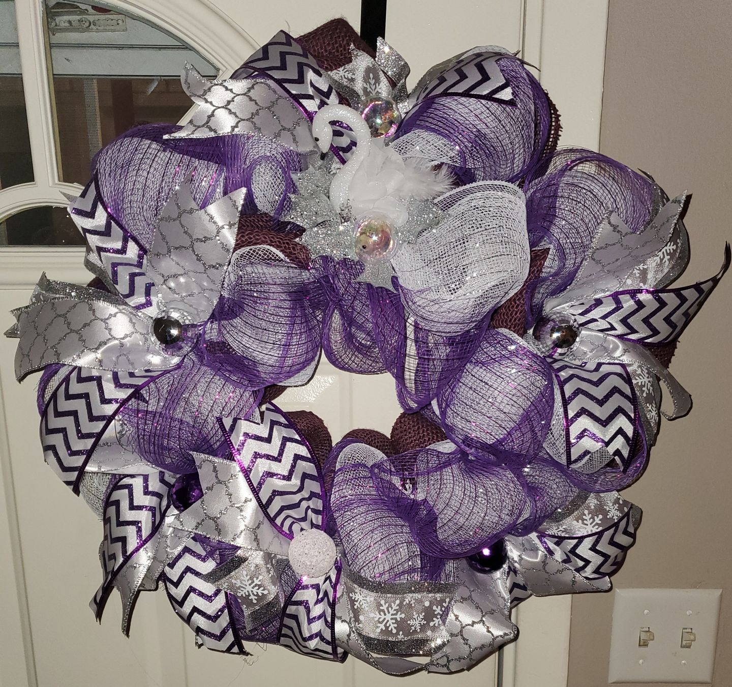 Customer photo review of 15-24" Tinsel Work Wreath Form: White