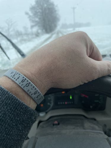 Customer photo review of Silver Silicone Duck Band Bracelet