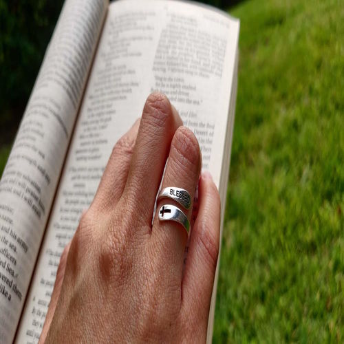 Customer photo review of 925 Sterling Sliver Blessed Cross Ring
