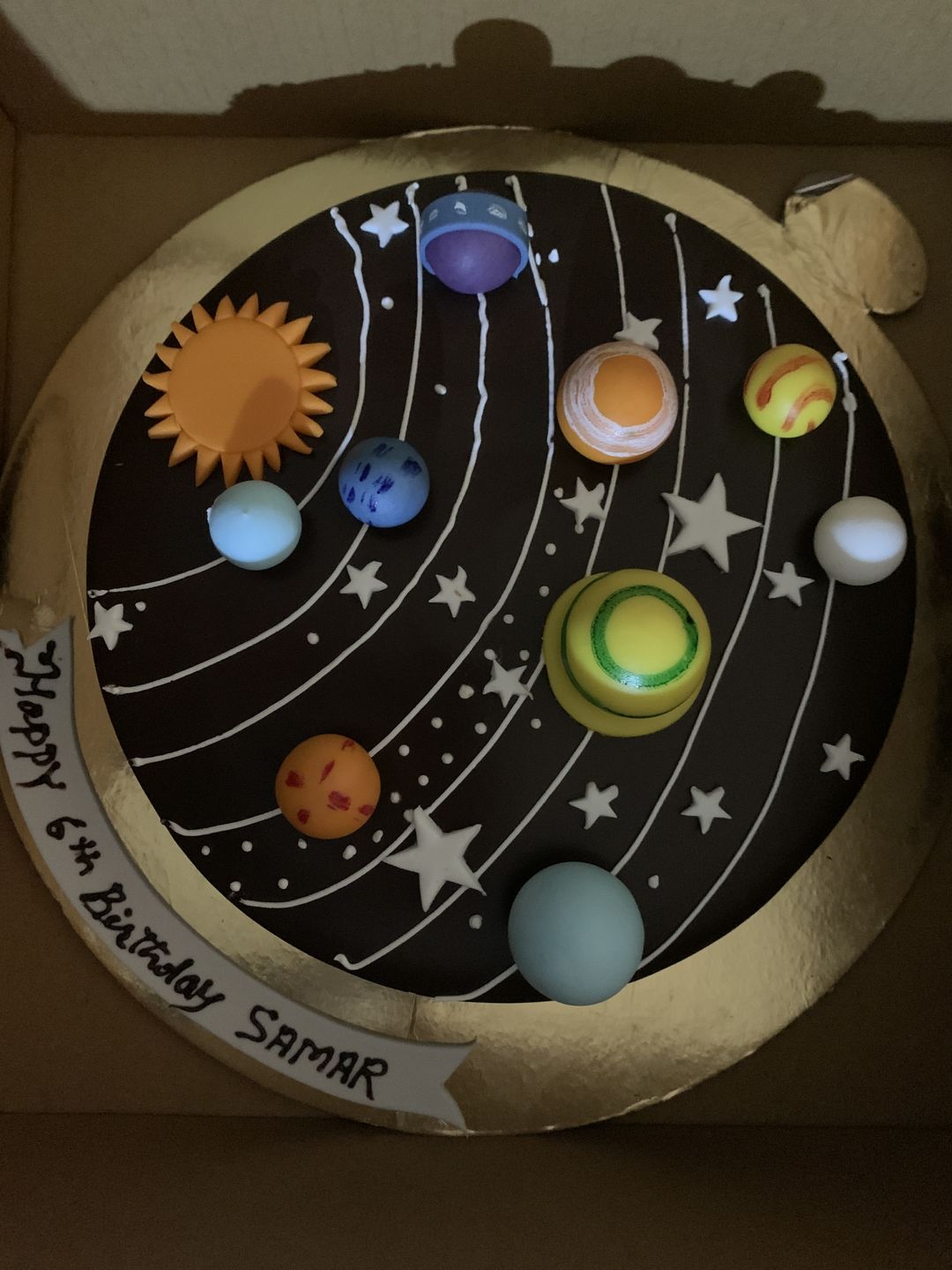 Customer photo review of Solar System Theme Cake