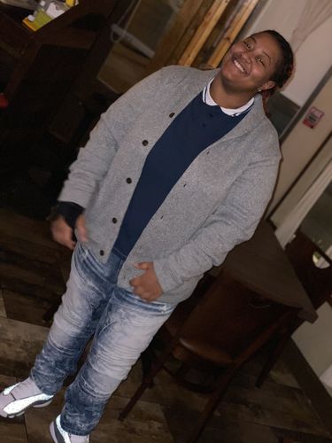 Customer photo review of FASHION JEANS BLUE PRINT - BIG AND TALL