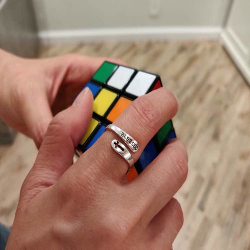 Customer photo review of 925 Sterling Sliver Blessed Cross Ring