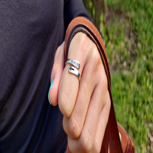 Customer photo review of 925 Sterling Sliver Blessed Cross Ring