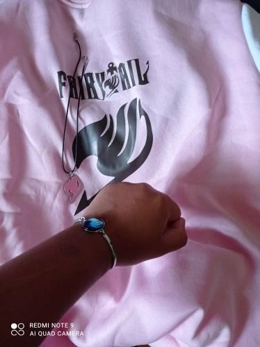 Customer photo review of Veste Baseball Fairy Tail Rose & Blanc Logo dos